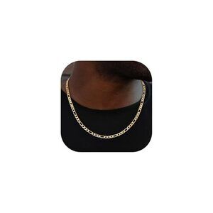 9816 18K Gold Chain Necklace Fashion Figaro Link Chain Necklace Golden 4mm